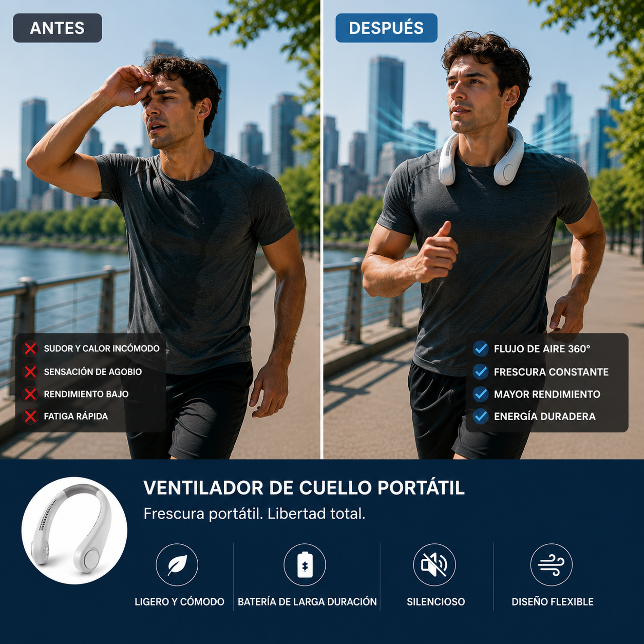 Ventilador de cuello portátil